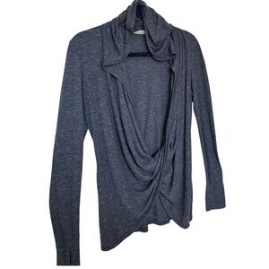 Athleta Heathered blue knot front hoodie with thumb holes lightweight yoga top
